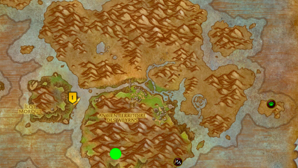 The location of Warden Entrix is inside the War Creche location, with its entrance found in the center of the island.