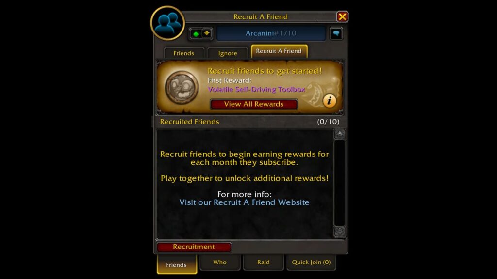 The RAF Panel (Image via Blizzard)