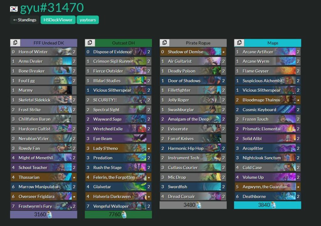 Hearthstone Spring Championship decks & line-ups