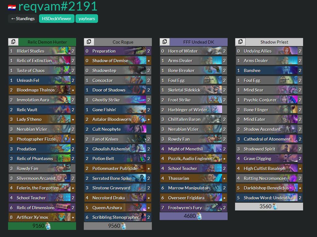 Hearthstone Spring Championship decks & line-ups