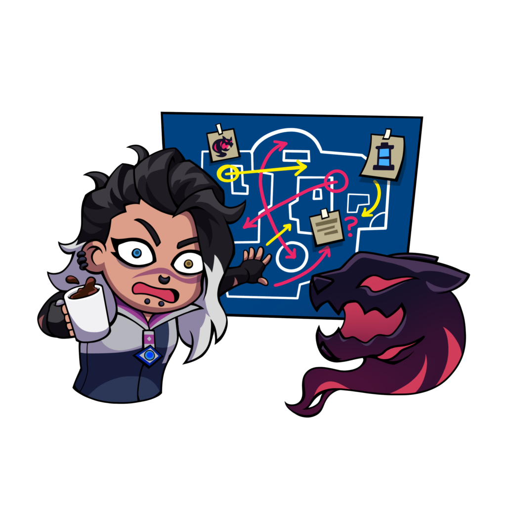 The Am I Clear? Spray from the VALORANT Episode 6 Act 3 Battlepass.