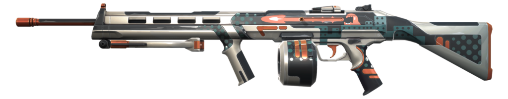 The Ares with the Monstrocity weapon skin from the VALORANT Episode 6 Act 3 Battlepass.