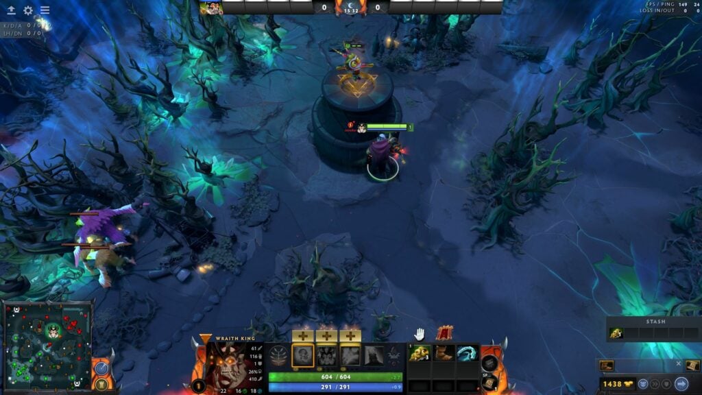 Deep ward placement to the left of Dire tier two tower