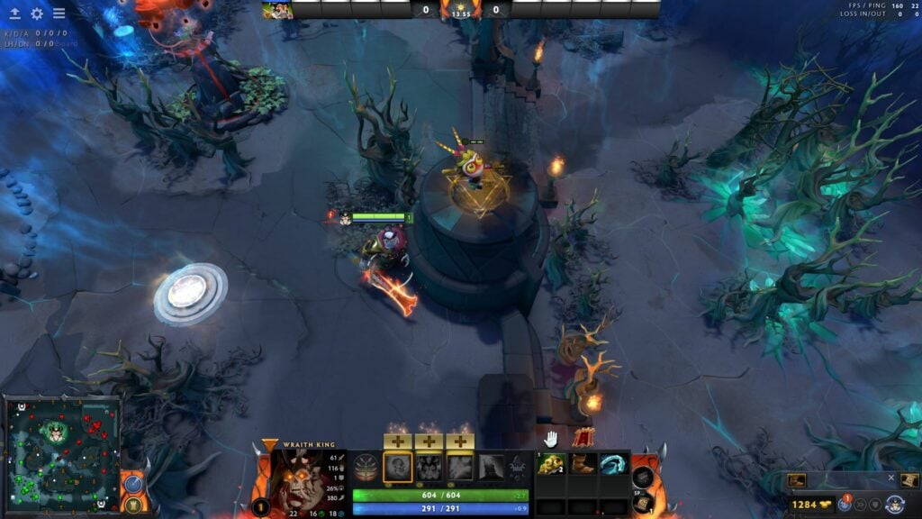 In the middle of the Dire jungle to the right of Outpost