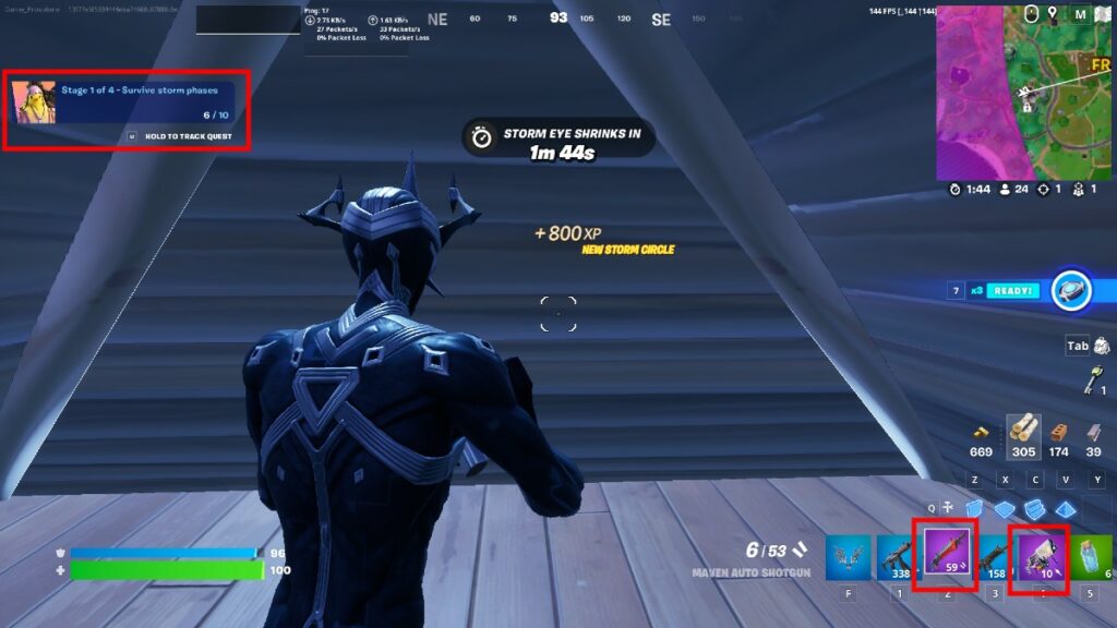 Survive storm phases in Fortnite with Epic weapons