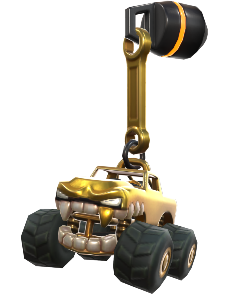 The golden Drop the Hammer Gun Buddy from the Epilogue chapter.