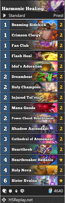 Hearthstone Festival Legends deck recipes Priest