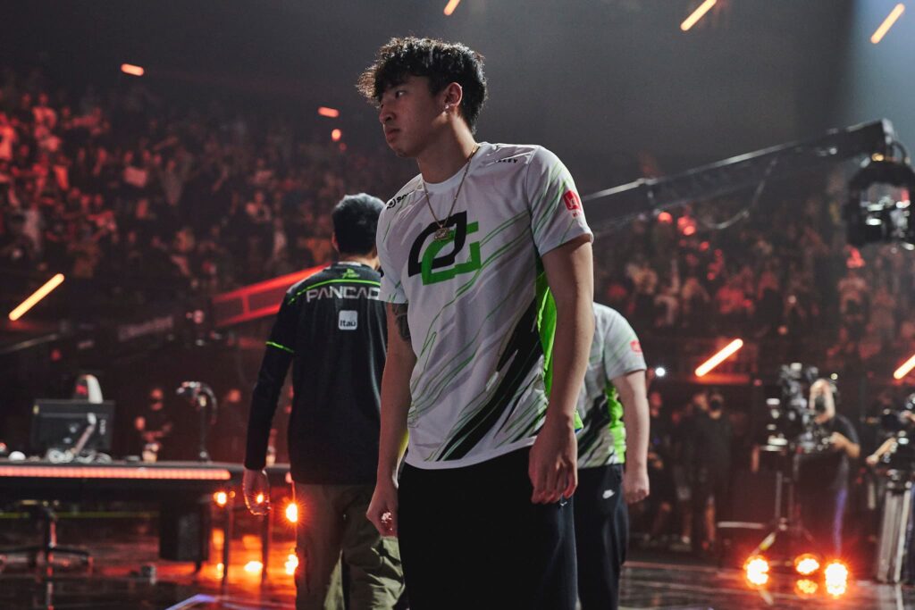 Jimmy "Marved" Nguyen of OpTic Gaming is seen walking off stage after defeat by LOUD at the VALORANT Champions 2022 Istanbul Grand Finals on September 18, 2022 in Istanbul, Turkey.