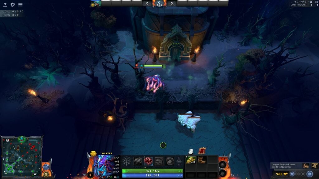 Dota 2 potential warding spot on gated bunker located at Dire side jungle above the top lane