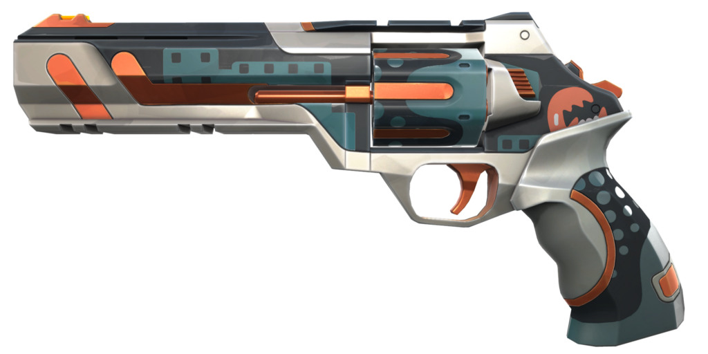 The Sheriff with the Monstrocity weapon skin from the VALORANT Episode 6 Act 3 Battlepass.