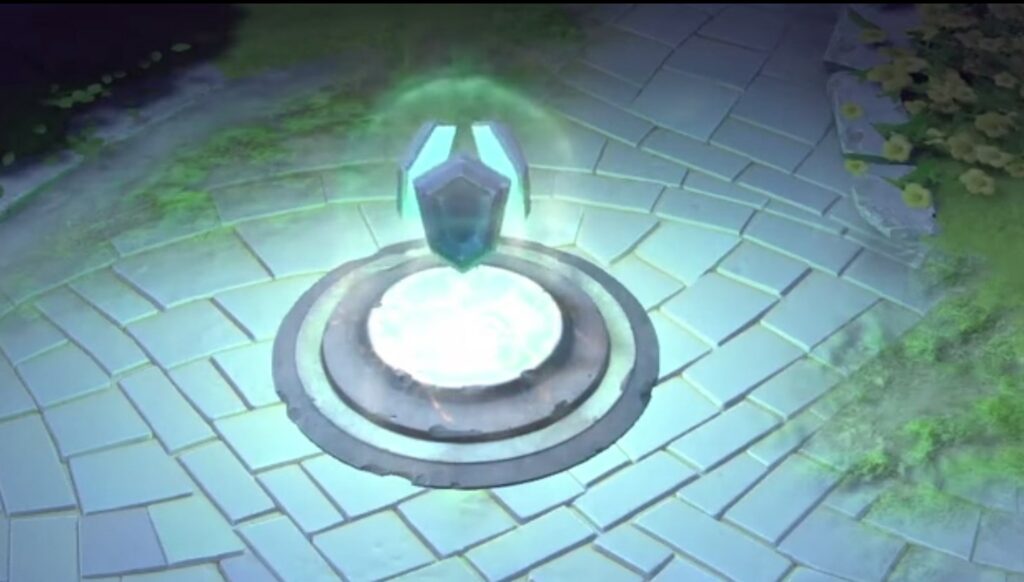 The Shield Rune, a new rune available in Dota 2. It spawns near the river. 