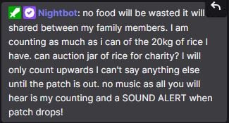 TeaGuvnor explains details on his rice counting stream through a Twitch command (Image via TeaGuvnor Twitch)
