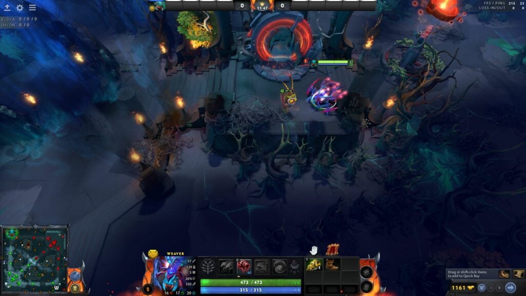 Warding spot right on top of the new Dota 2 Dire Twin Gate