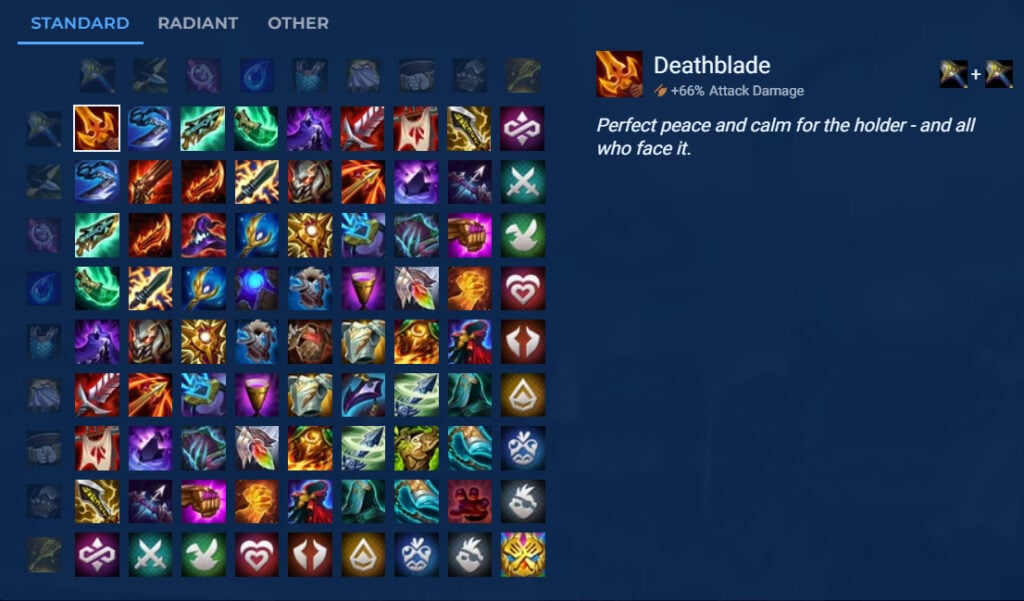 Teamfight Tactics item chart