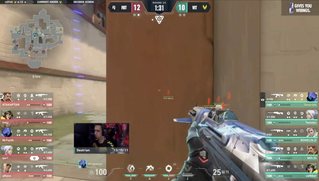 FUT push onto matchpoint against Vitality - Image via VALORANT EMEA