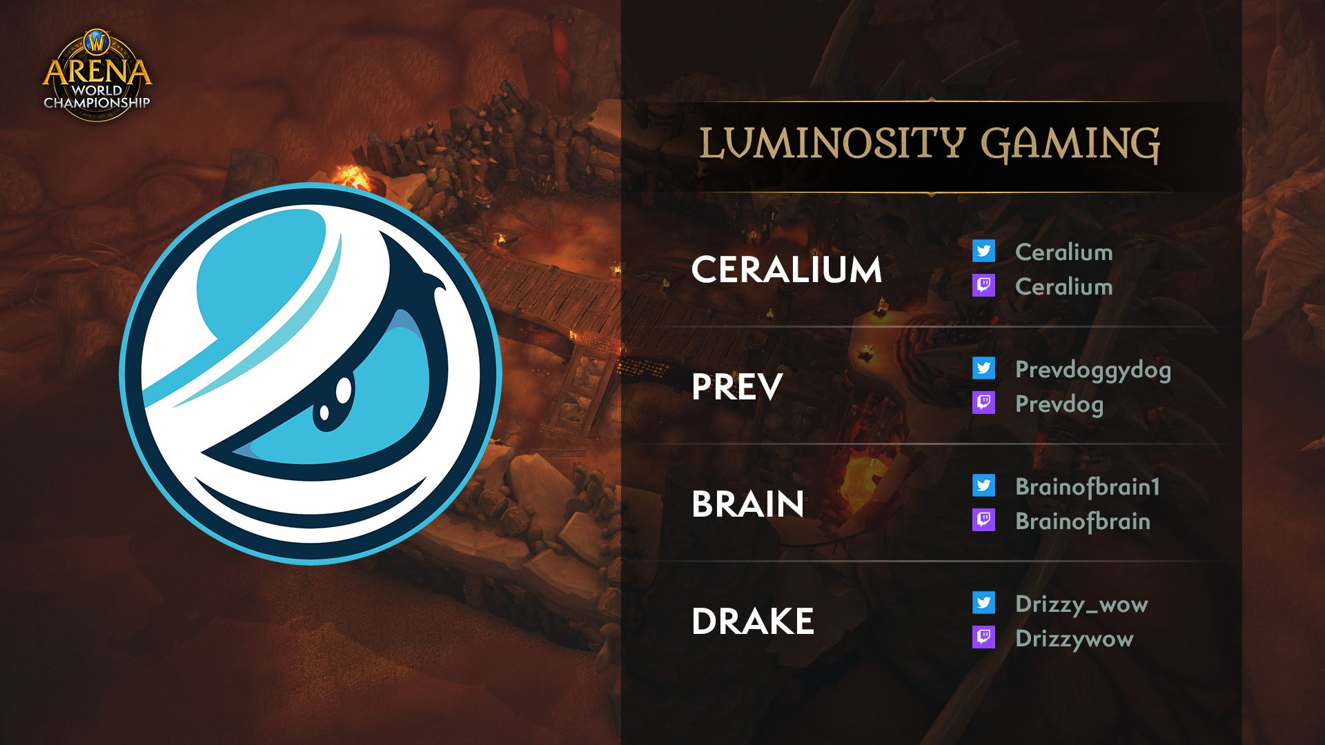 Luminosity players in the WoW AWC Grand Finals 2023