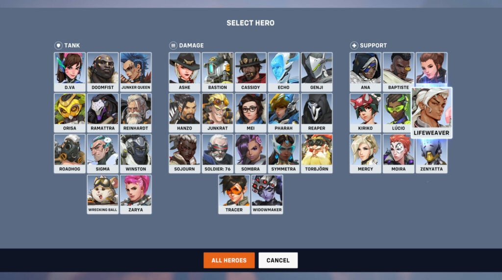 Select Lifeweaver to change his keybinds