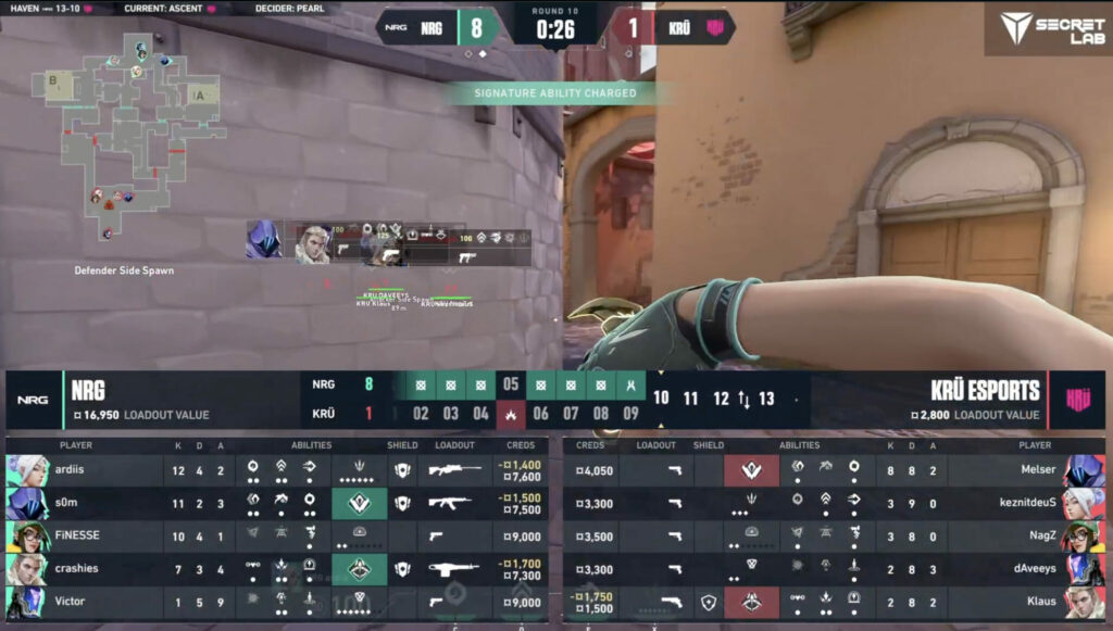 it was getting uncomfy for KRU - image via VCT Americas