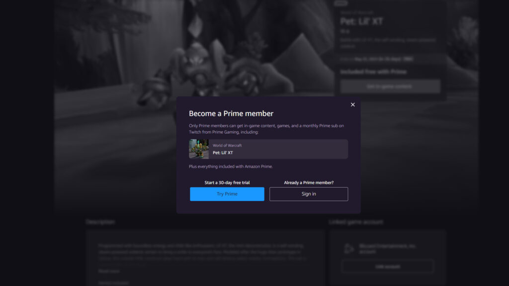 How to unlock a free Prime Gaming trial