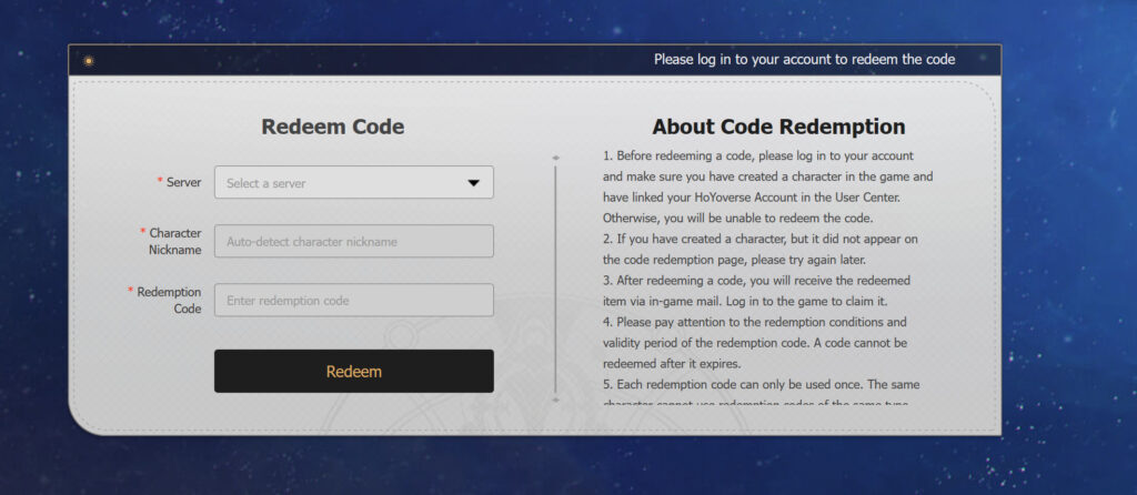 How to redeem Honkai Star Rail Codes