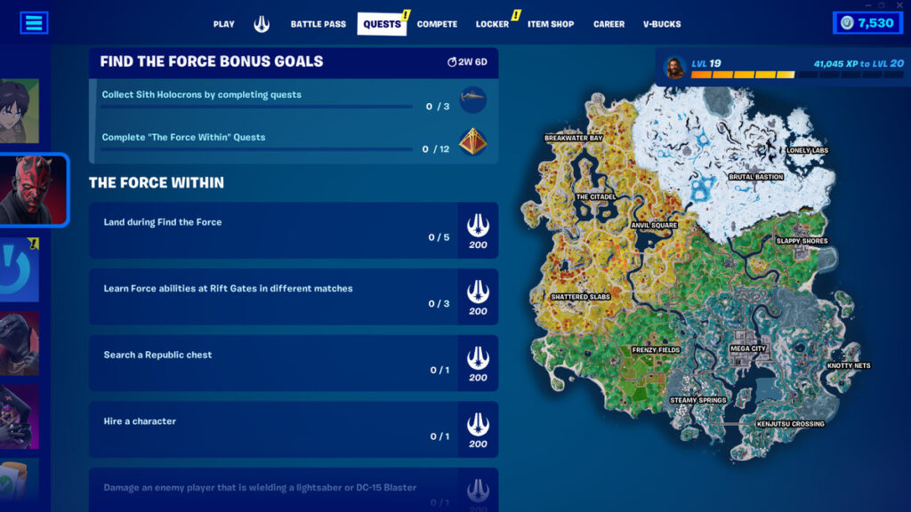 Fortnite Find the Force Quests