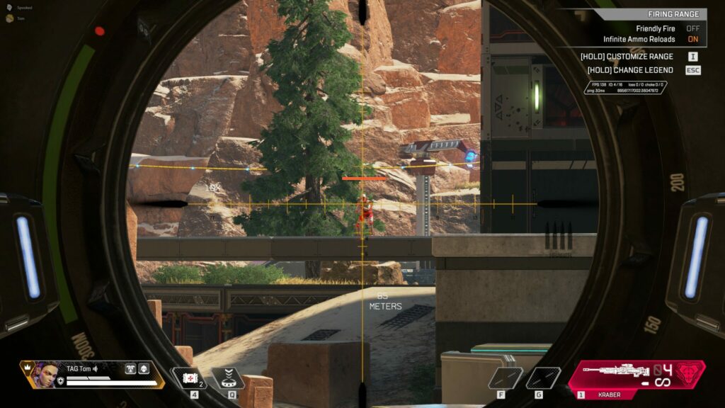 Aiming down sights with a Kraber