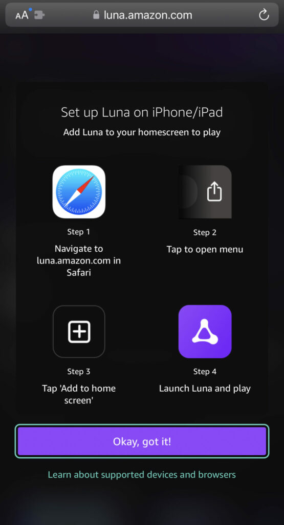 Amazon Luna Fortnite iOS 1