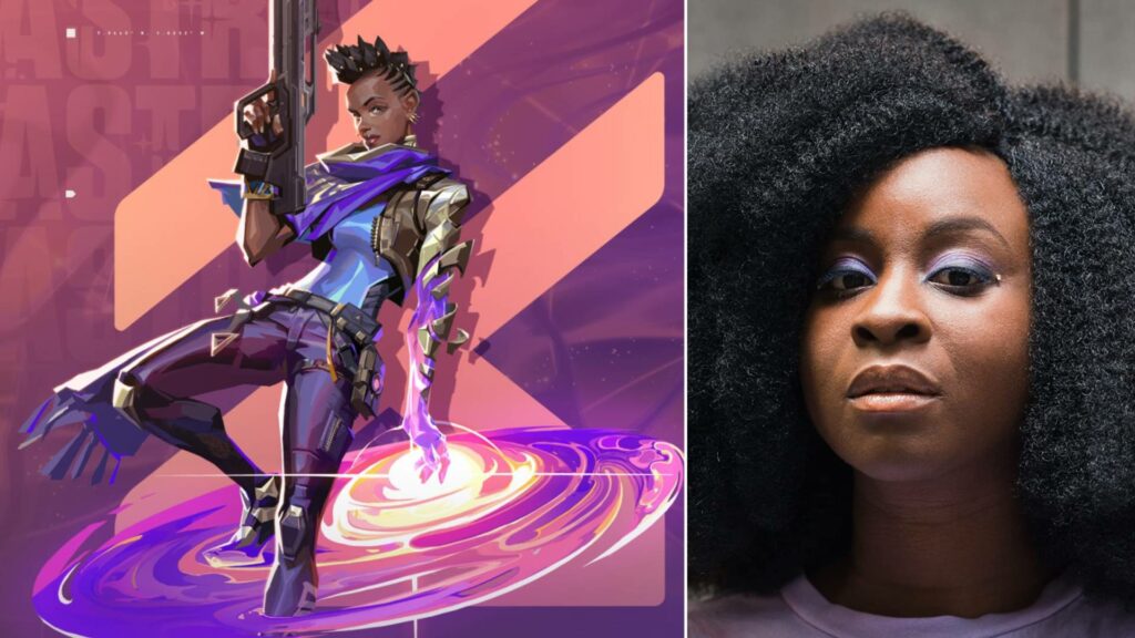VALORANT Agent Astra and her voice actor Effie Nkrumah.
