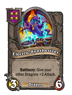 Battlegrounds balance changes: Electric Synthesizer down to Tier 4 but less attack granted.