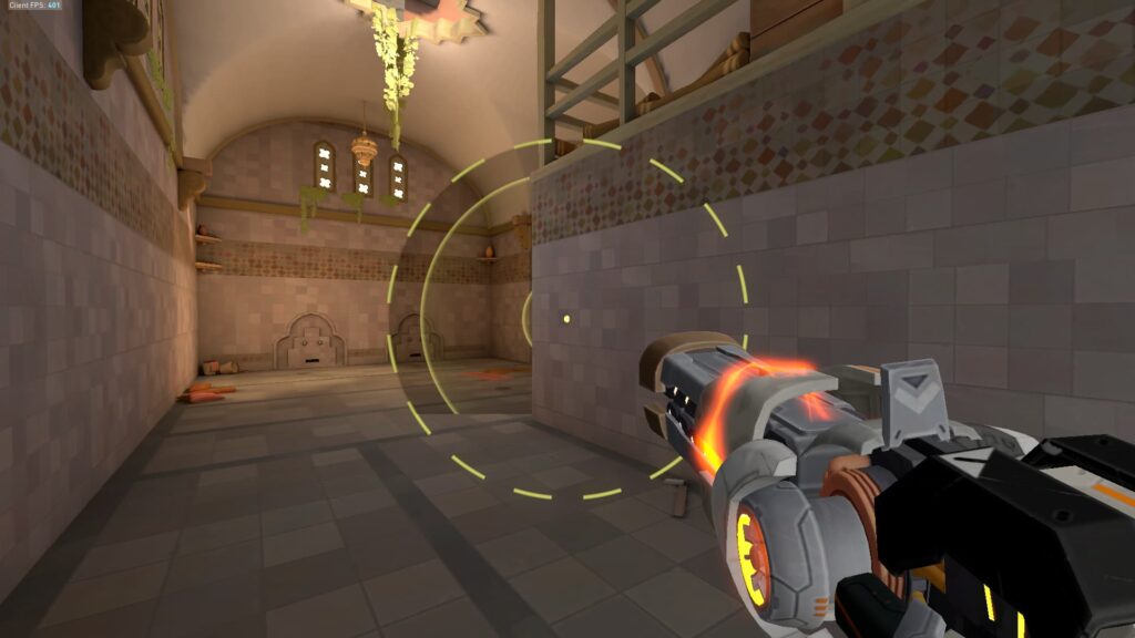 Breach aims his Aftershock at a corner in the A Bath area of Bind in VALORANT.