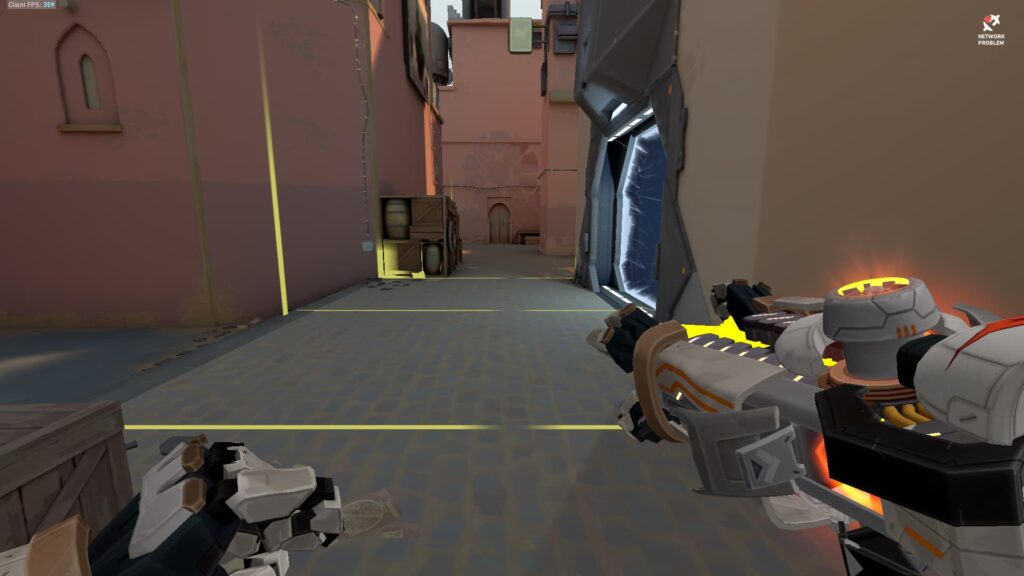 Breach aims his Fault Line down A Short on Bind in VALORANT.