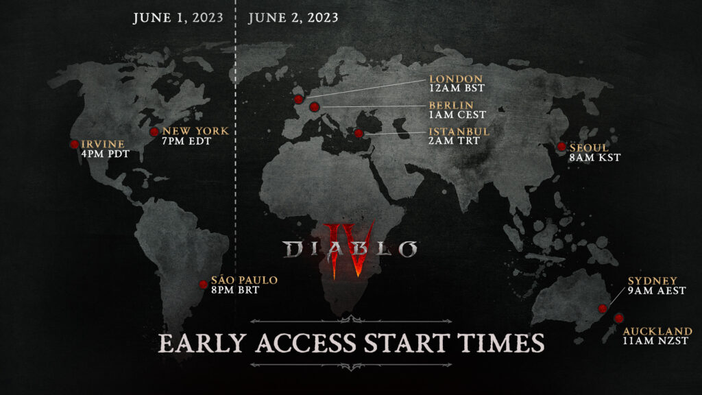 Diablo 4 Early Access start times