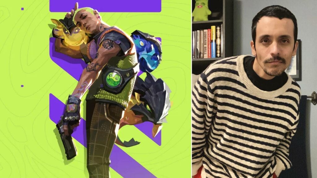 VALORANT Agent Gekko and his voice actor Alejandro Antonio Ruiz.