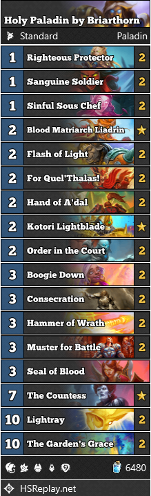Holy Paladin by Briarthorn Heroic Brawliseum Deck