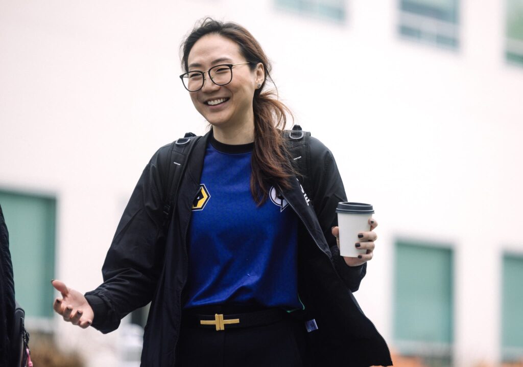 Coach Christine "potter" Chi of Evil Geniuses arrives during Week 9 of 2023 VCT Americas Playoffs at the Riot Games Arena on May 27, 2023.