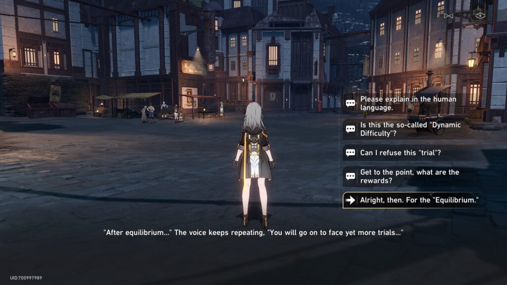 honkai star rail equilibrium trial 1 will unlock when you hear the voice of the Arbitrator!