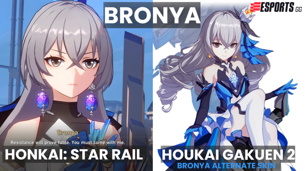 Bronya in Star: Rail versus her design in Houkai Gakuen 2