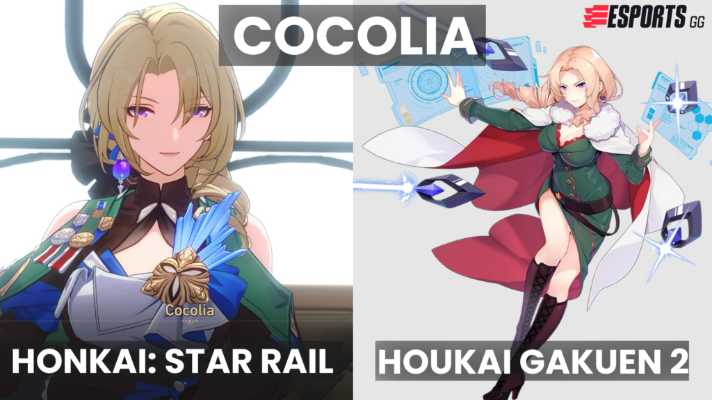 Cocolia in Star: Rail versus her design in Houkai Gakuen 2
