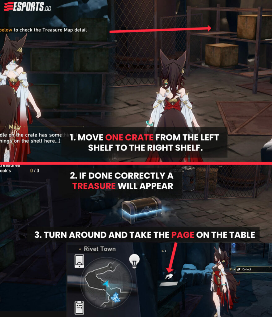 Instructions on finding the third page in the adventurous moles quest