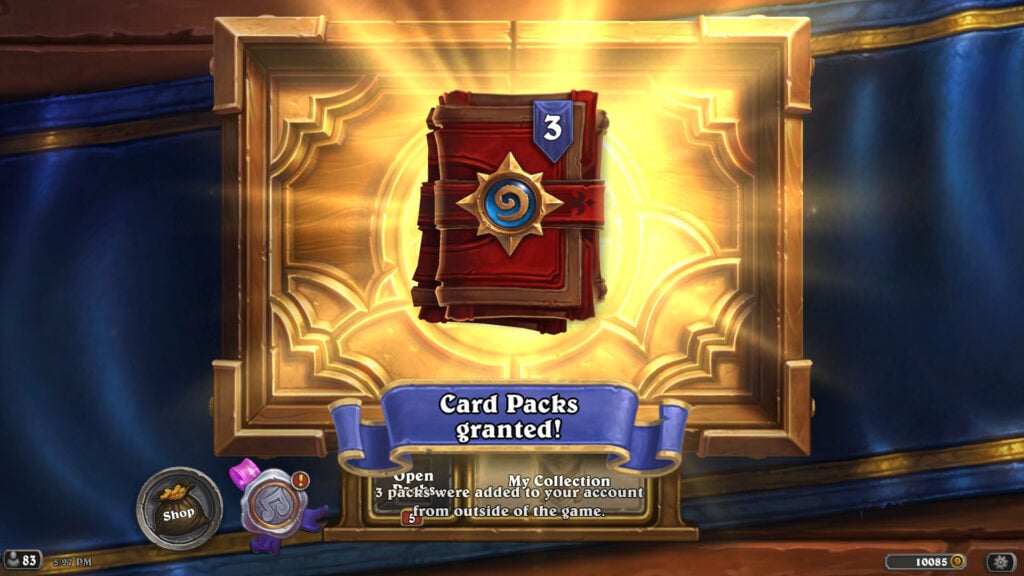 Free Hearthstone card packs