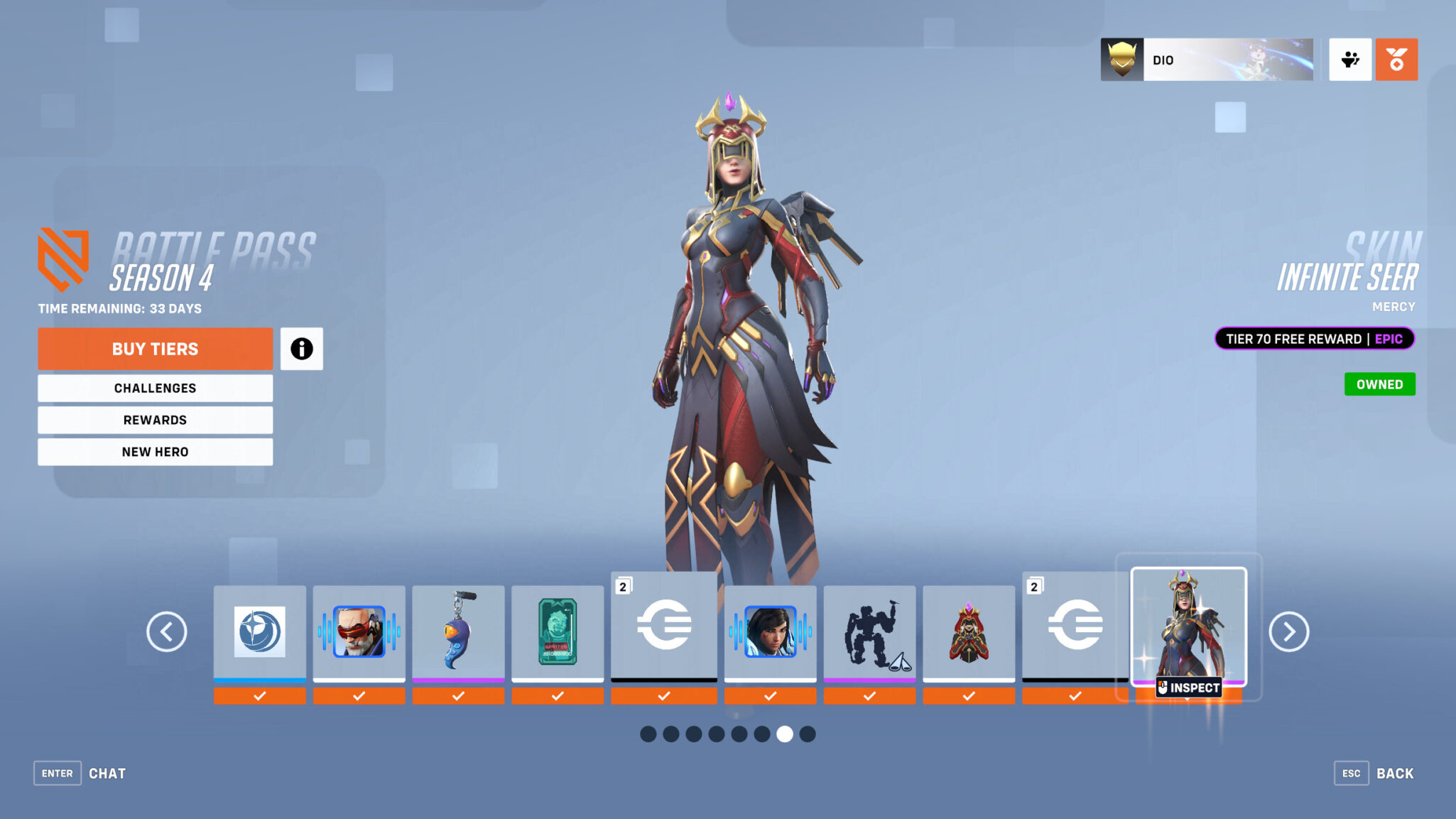 Infinite Seer Mercy as an Overwatch 2 Starwatch skin
