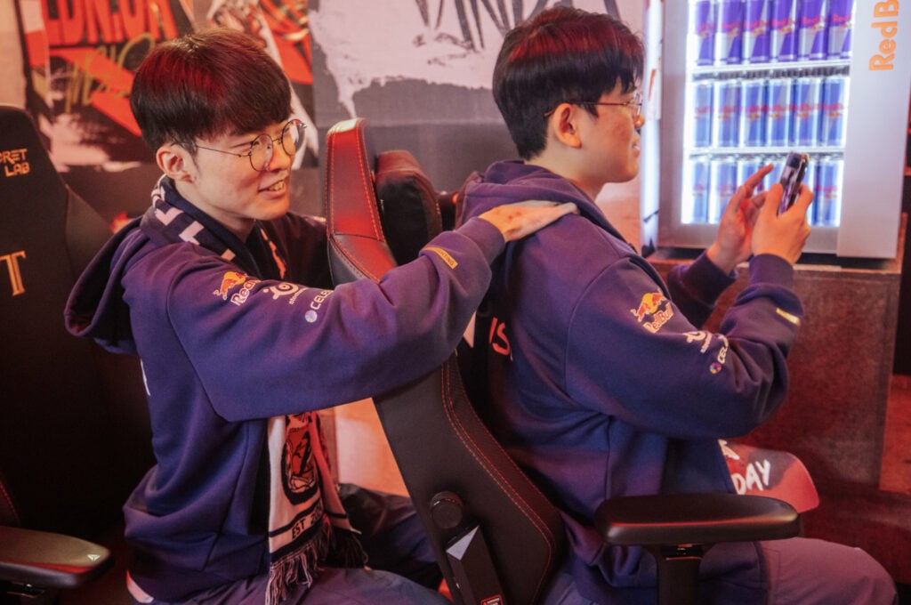 Guma and Faker backstage at MSI 2023 - image via Colin Young-Wolff/Riot Games