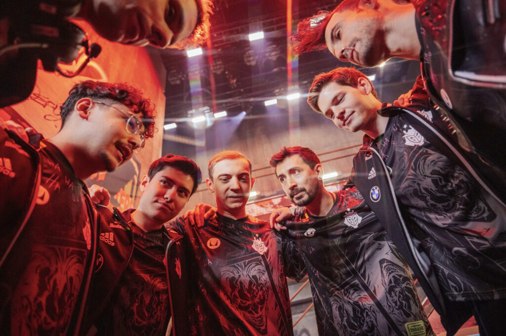 G2 Esports backstage between matches in their series vs BLG - image via Colin Young-Wolff/Riot Games