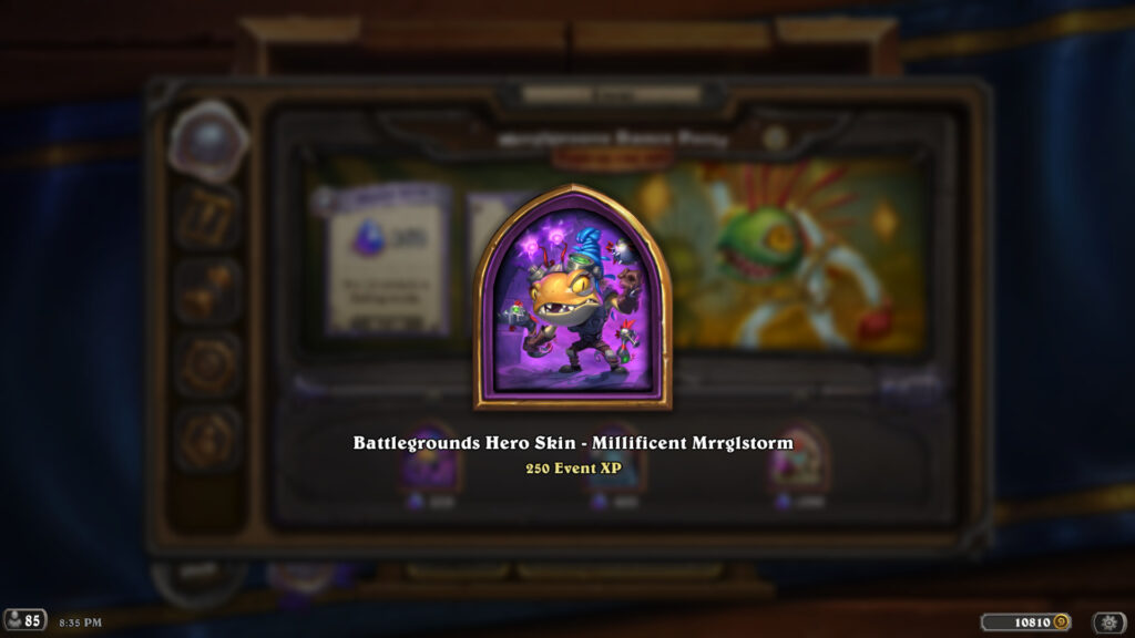 Millificent Manastorm's Murloc skin in Hearthstone Battlegrounds