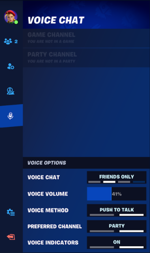 Fortnite voice chat channels