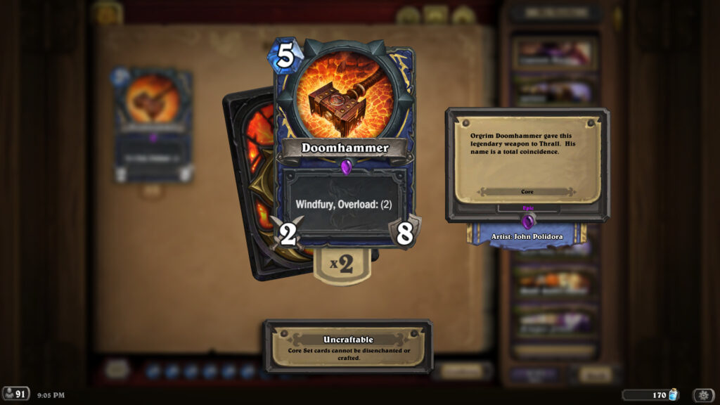 The Doomhammer in Hearthstone