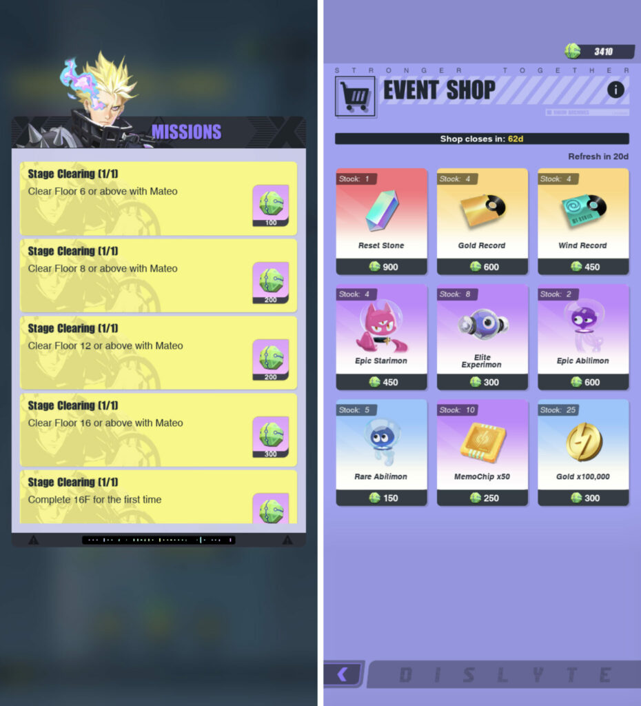 Earn Reincarnation Points for the event shop