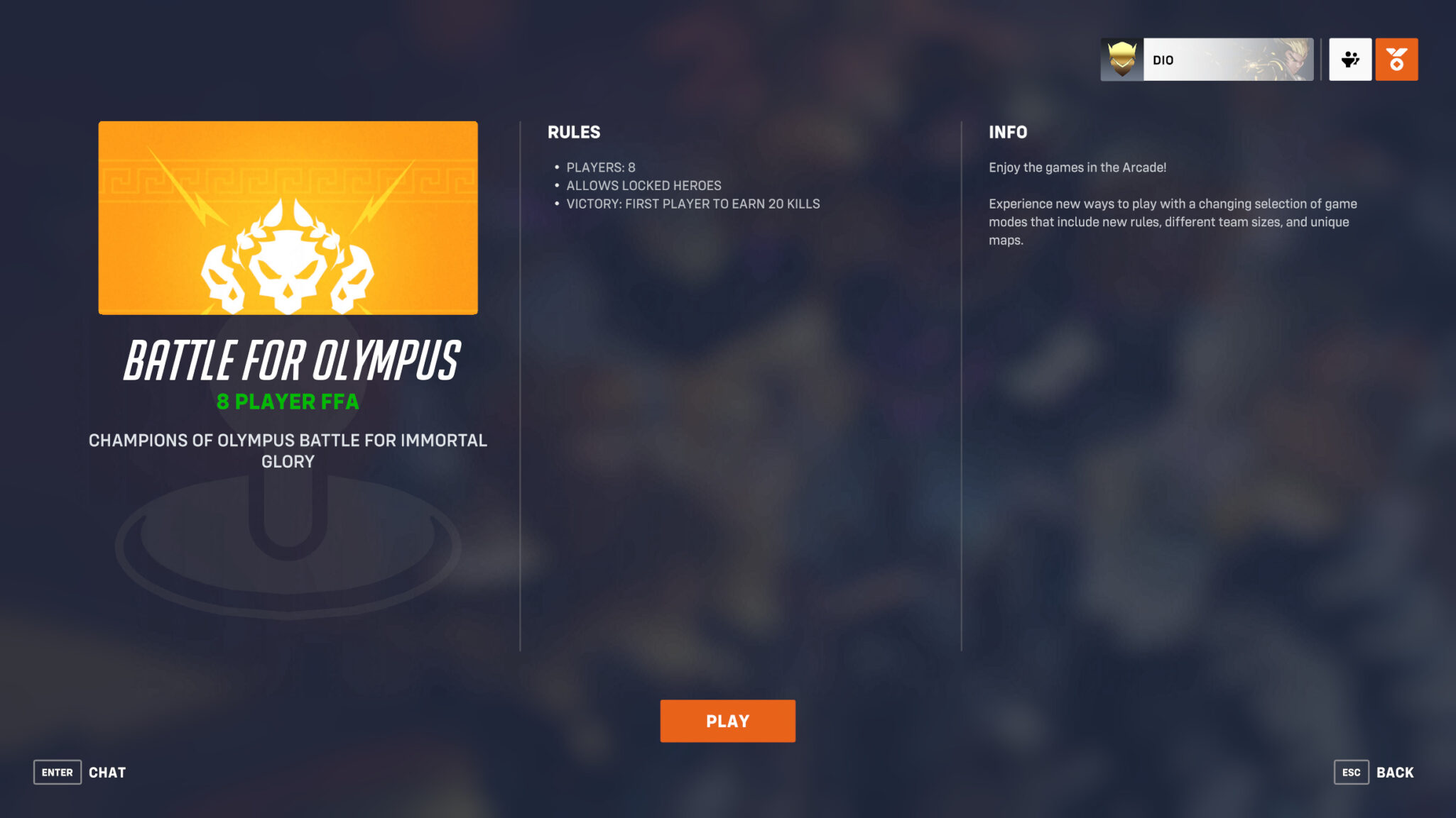 Overwatch 2 Battle for Olympus Free-for-all mode information