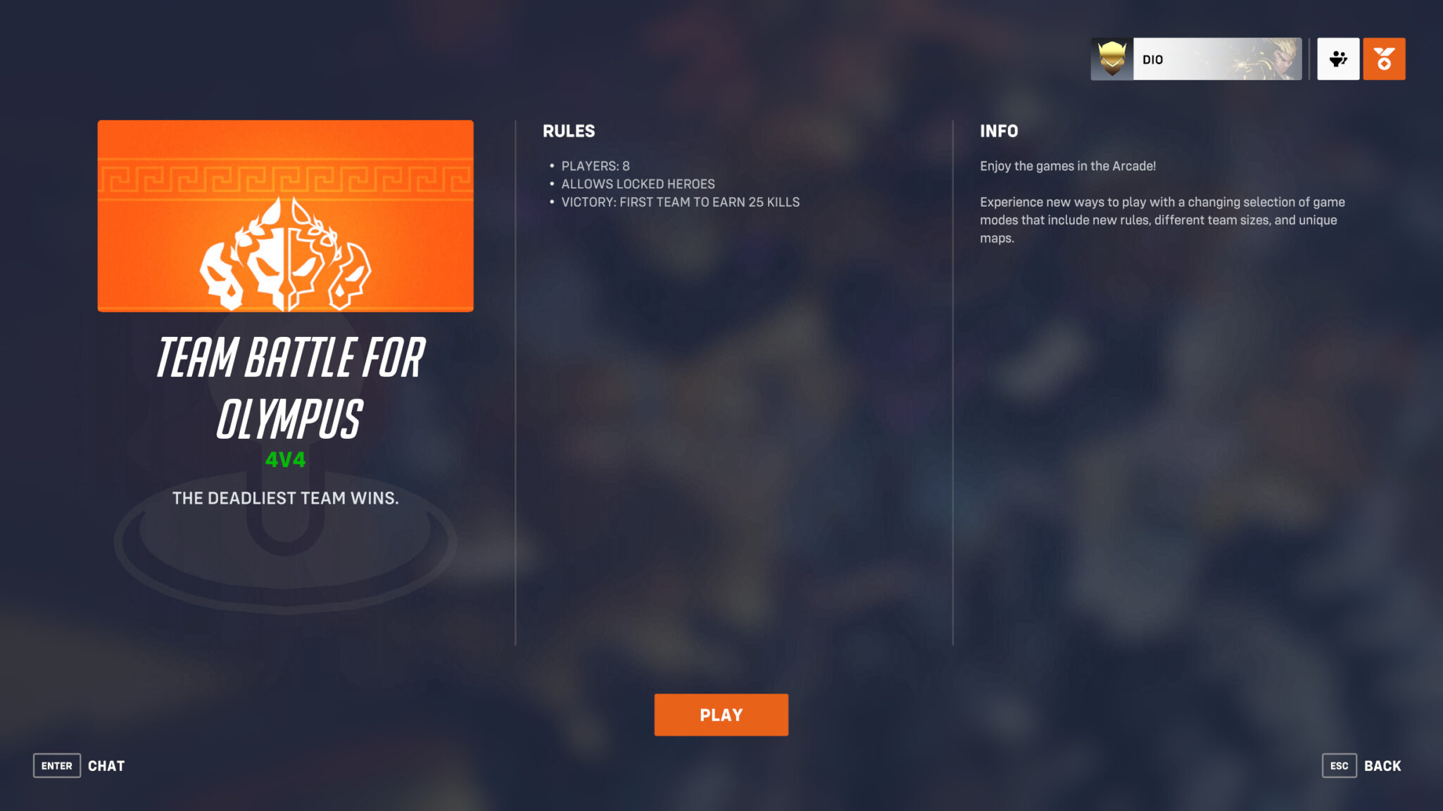 Overwatch 2 Team Battle of Olympus information