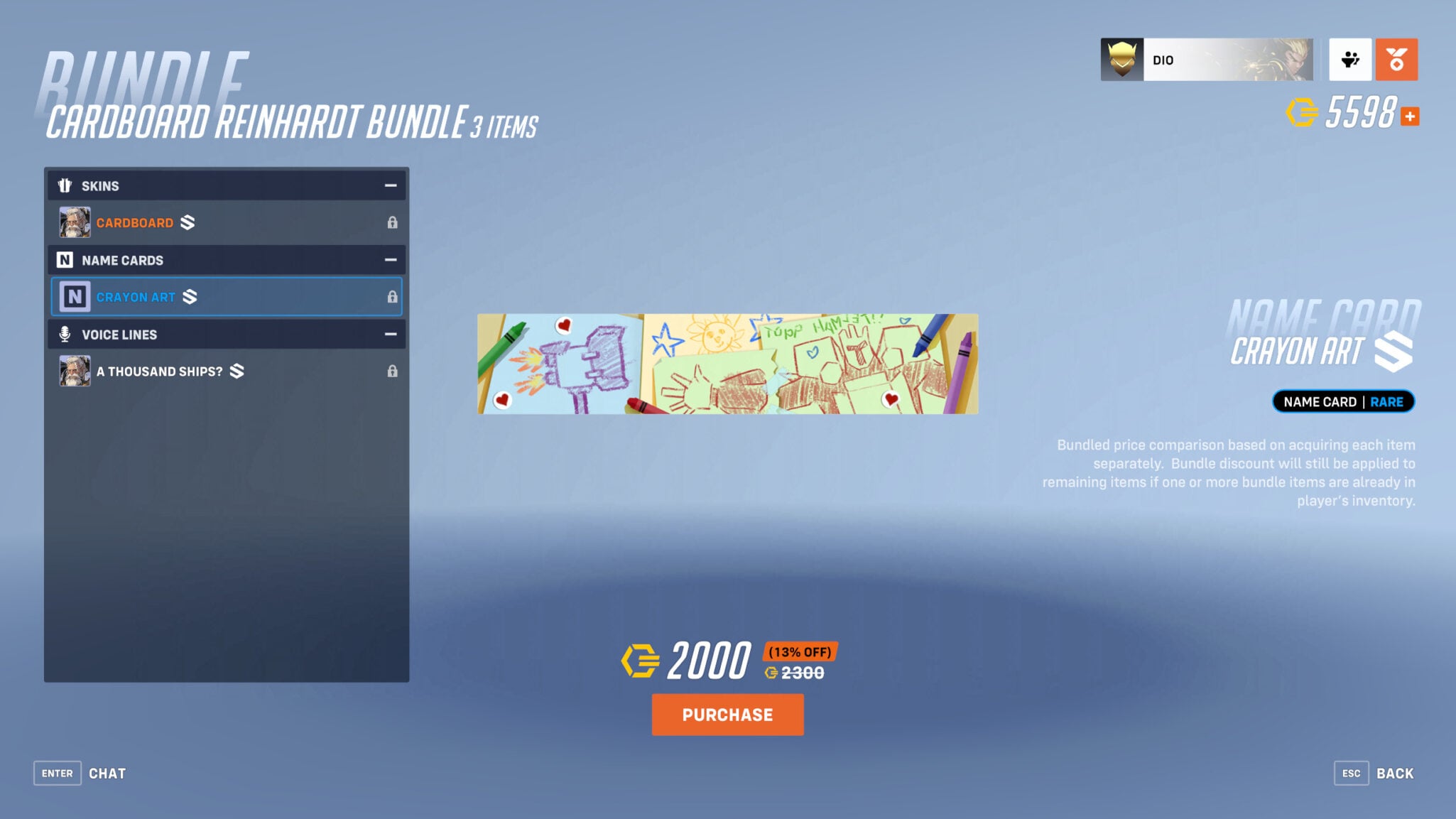 Overwatch 2 Crayon Art name card